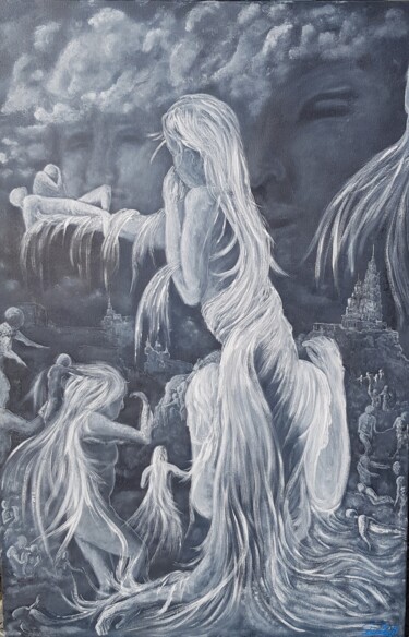 Картина под названием "Délire" - Jerome Peitregnet, Подлинное произведение искусства, Акрил Установлен на Деревянная рама дл…