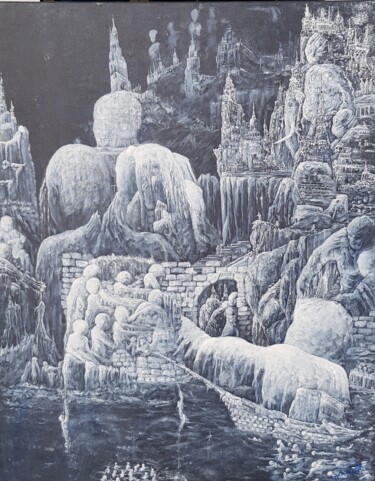 Картина под названием "Douleurs" - Jerome Peitregnet, Подлинное произведение искусства, Акрил Установлен на Деревянная рама…