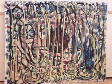 Peinture intitulée "Cage doree" par Jerome Pescheloche, Œuvre d'art originale, Huile