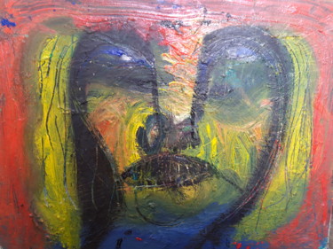 Peinture intitulée "Hell face" par Jerome Pescheloche, Œuvre d'art originale, Huile