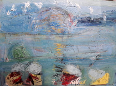 Malerei mit dem Titel "En regardant la mer" von Jerome Pescheloche, Original-Kunstwerk, Öl