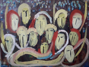 Painting titled "les theoriciens" by Jerome Pescheloche, Original Artwork