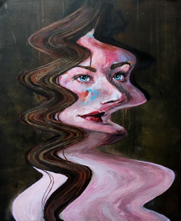 Painting titled "ondocorpusculisme" by Jérôme Royer, Original Artwork, Acrylic Mounted on Cardboard
