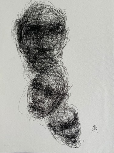 Dessin intitulée "doodle 14" par Jérôme Royer, Œuvre d'art originale, Encre