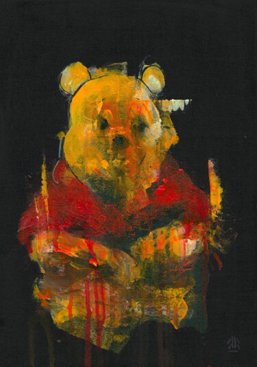 Painting titled "winnie" by Jérôme Royer, Original Artwork, Acrylic Mounted on Wood Stretcher frame