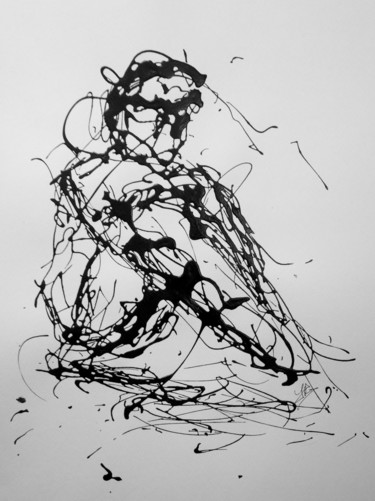 Картина под названием "dripping-4" - Jérôme Royer, Подлинное произведение искусства, Акрил