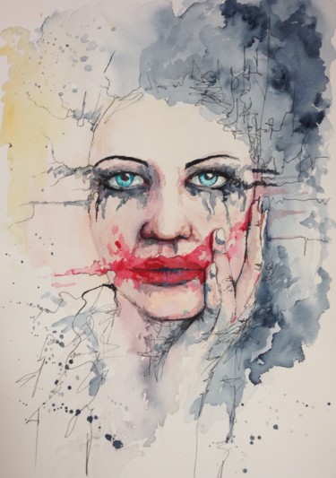"ugly make up 3" başlıklı Tablo Jérôme Royer tarafından, Orijinal sanat, Mürekkep