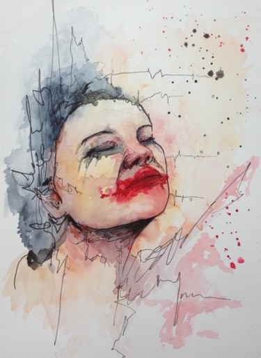 "ugly make up 2" başlıklı Tablo Jérôme Royer tarafından, Orijinal sanat, Mürekkep