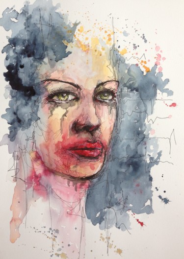 "ugly make up 1" başlıklı Tablo Jérôme Royer tarafından, Orijinal sanat, Mürekkep