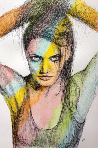 Painting titled "Tove Lo" by Jérôme Royer, Original Artwork, Ink