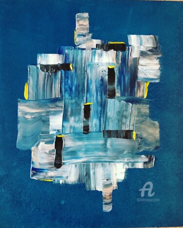 Painting titled "Bleus de la VIlle" by Jérôme Schreiber, Original Artwork, Acrylic