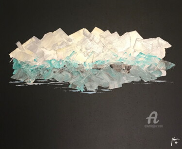 Malerei mit dem Titel "Paysage de montagne…" von Jérôme Schreiber, Original-Kunstwerk, Acryl