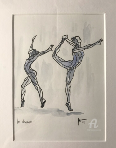 Dessin intitulée "Les danseuses" par Jérôme Schreiber, Œuvre d'art originale, Encre