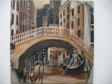 Painting titled "New Venice, quartie…" by Jerome Brillat, Original Artwork