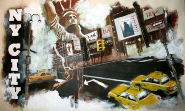 Painting titled "New York City" by Jerome Brillat, Original Artwork