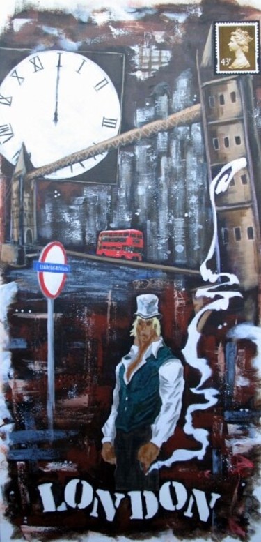 Painting titled "London" by Jerome Brillat, Original Artwork