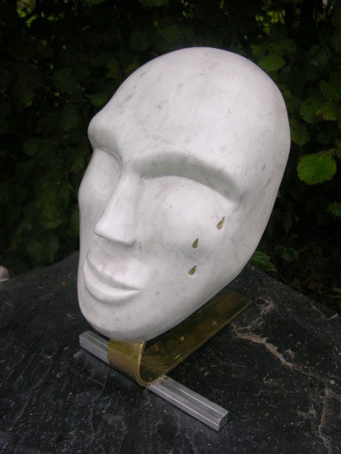 Sculpture titled "Masque I" by Jérôme Burel, Original Artwork, Stone