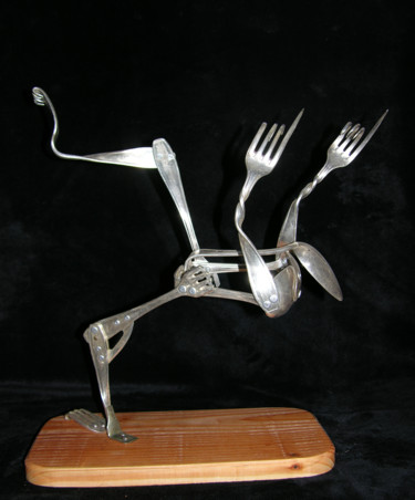 Sculpture intitulée "L'homme ivre" par Jérôme Burel, Œuvre d'art originale