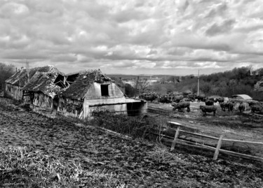 Photographie intitulée "La ferme délabrée" par Jérôme Cambra, Œuvre d'art originale