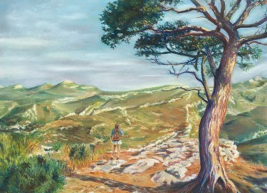 Peinture intitulée "Le massif du Garlab…" par Jérôme Cambra, Œuvre d'art originale, Pastel Monté sur Carton