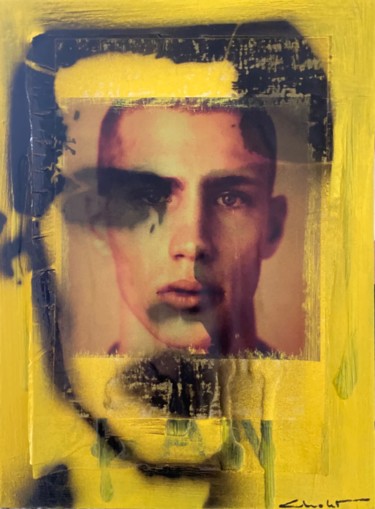 Collagen mit dem Titel "Augusta Grafitti Ye…" von Jerome Cholet, Original-Kunstwerk, Collagen
