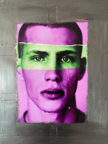Augusta Duo Green-Pink Collages intitulée "Augusta Duo Green-P…" par Jerome Cholet, Œuvre d'art originale, Collages