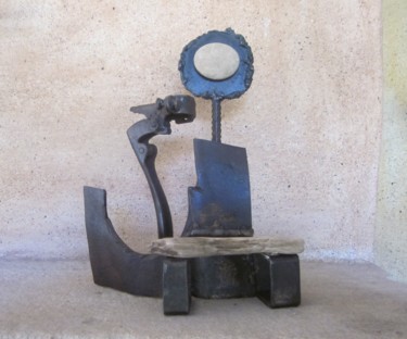 Sculptuur getiteld "Matin bleu" door Jérôme Danikowski, Origineel Kunstwerk, Metalen