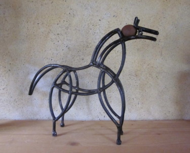 Sculpture titled "Cheval" by Jérôme Danikowski, Original Artwork, Metals