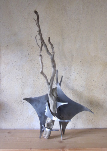 Sculpture titled "Hiver" by Jérôme Danikowski, Original Artwork, Metals