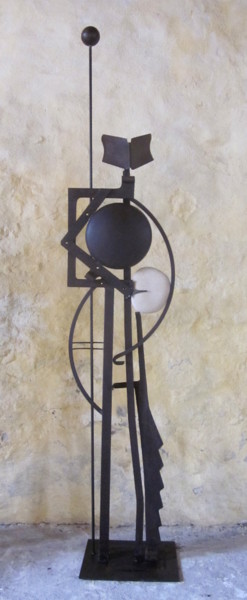 Sculpture intitulée "Veilleur de lune" par Jérôme Danikowski, Œuvre d'art originale, Métaux