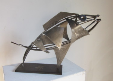 Sculpture titled "Poisson" by Jérôme Danikowski, Original Artwork, Metals