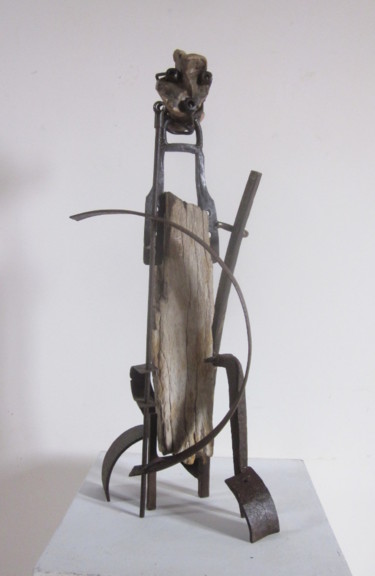 Sculpture titled "Le vieux soldat" by Jérôme Danikowski, Original Artwork, Metals