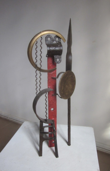 Sculpture titled "Guerrier" by Jérôme Danikowski, Original Artwork, Metals