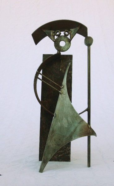 Sculpture titled "Pèlerin" by Jérôme Danikowski, Original Artwork, Metals