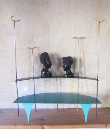 Sculpture intitulée "Visages muets" par Jérôme Danikowski, Œuvre d'art originale, Métaux