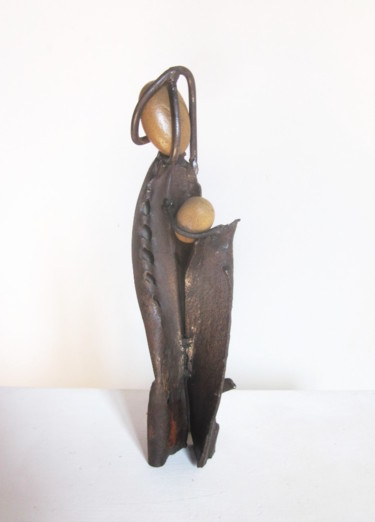 Sculpture intitulée "Vierge à l'enfant" par Jérôme Danikowski, Œuvre d'art originale, Métaux