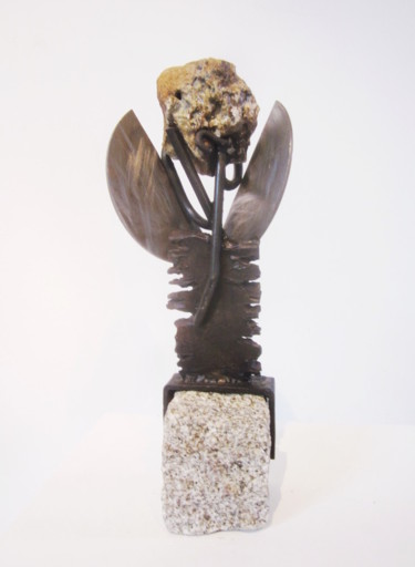 Sculpture titled "Ange blessé" by Jérôme Danikowski, Original Artwork, Metals