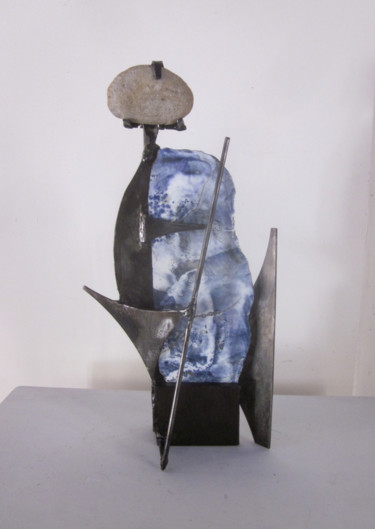 Sculpture intitulée "Pêcheur 2" par Jérôme Danikowski, Œuvre d'art originale, Métaux