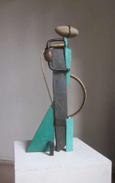 Sculpture intitulée "L'arpenteur" par Jérôme Danikowski, Œuvre d'art originale, Métaux