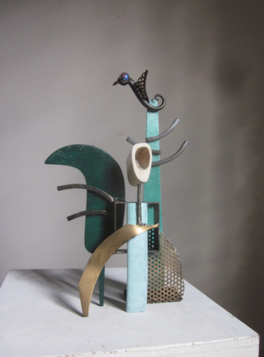 Sculpture titled "La jeune fille et l…" by Jérôme Danikowski, Original Artwork, Metals