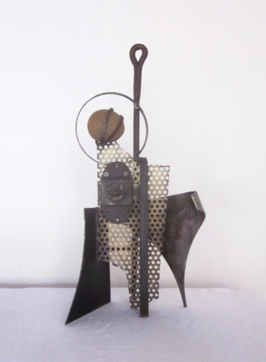 Sculpture titled "Le verrou du coeur" by Jérôme Danikowski, Original Artwork, Metals