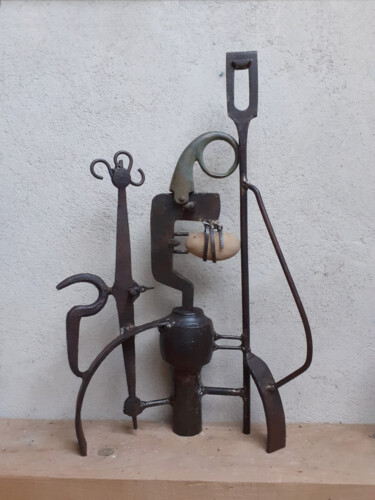 Sculpture titled "Petite famille" by Jérôme Danikowski, Original Artwork, Metals