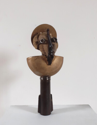 Sculpture titled "Buste" by Jérôme Danikowski, Original Artwork, Metals