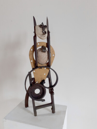 Sculpture titled "Grand faune" by Jérôme Danikowski, Original Artwork, Metals