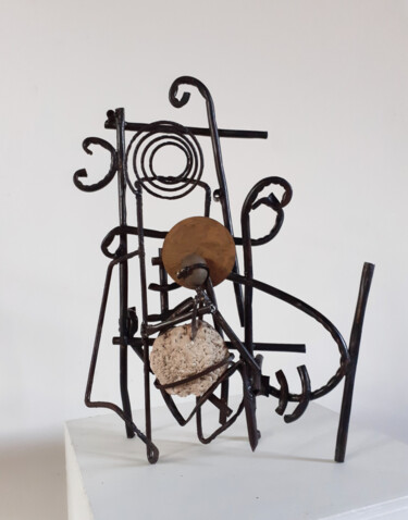 Skulptur mit dem Titel "Pensées complexes" von Jérôme Danikowski, Original-Kunstwerk, Metalle