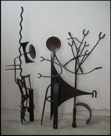 Sculpture titled "Adam et Eve" by Jérôme Danikowski, Original Artwork, Metals