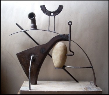 Sculpture titled "Poème 9" by Jérôme Danikowski, Original Artwork, Metals