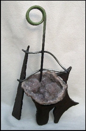Sculpture titled "Géode" by Jérôme Danikowski, Original Artwork, Metals