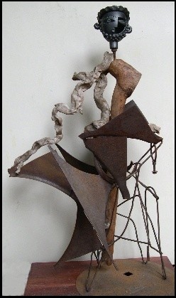 Sculpture titled "Mélénas" by Jérôme Danikowski, Original Artwork, Metals