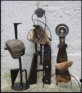 Sculpture titled "Trois personnages" by Jérôme Danikowski, Original Artwork, Metals